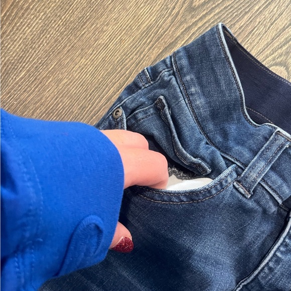 Westbound Straight Jeans Mid Rise Frayed Hem Whisker Denim Medium Wash Size 6 - Picture 5 of 11